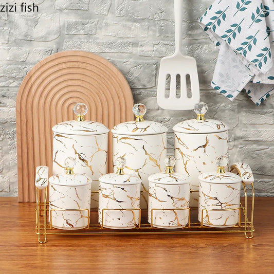 Marbled Ceramic Storage Jar