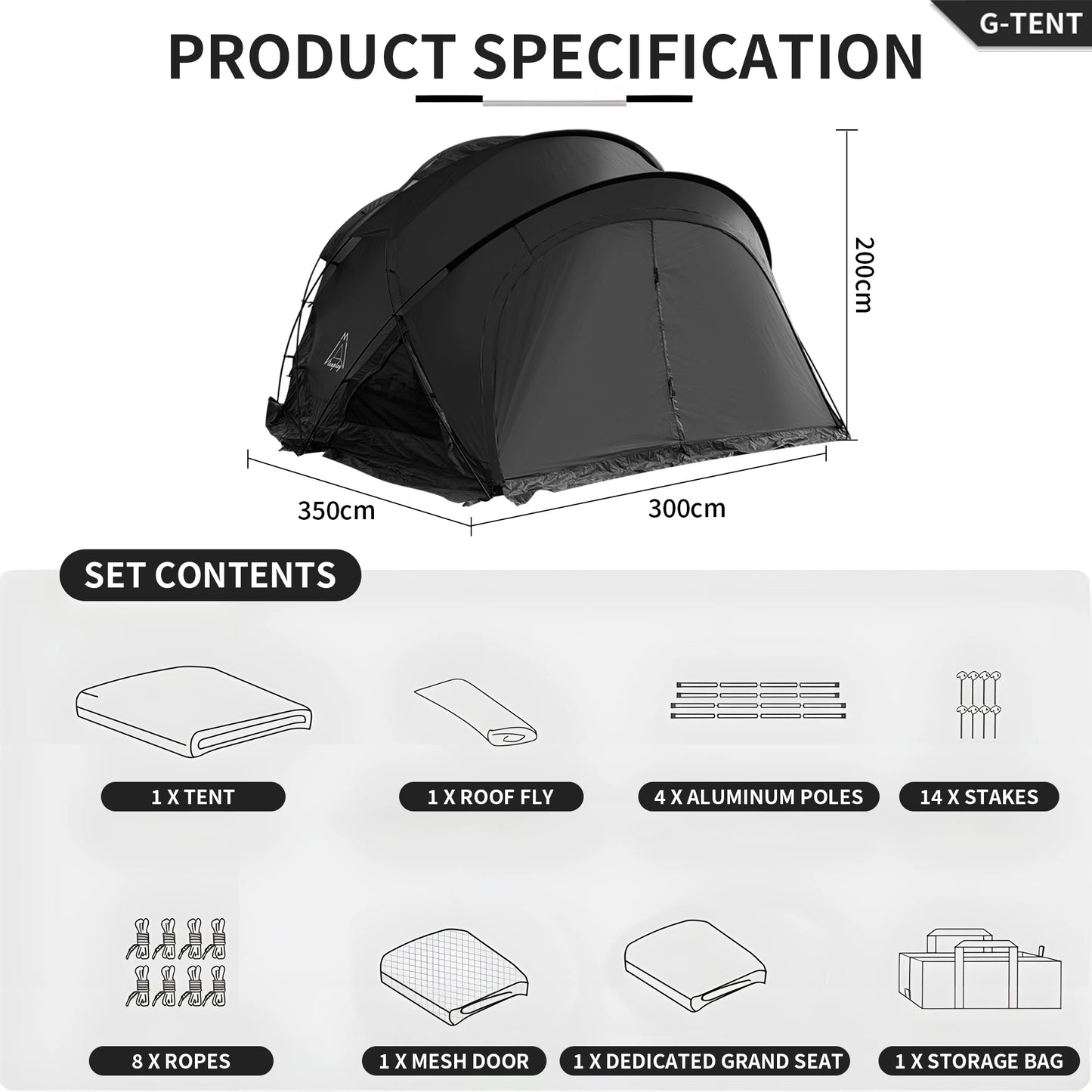 Tenplay 4-6 Person Large Dome 11kg Tent