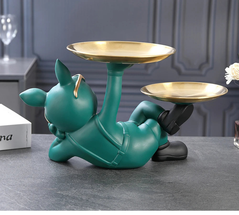 Bulldog Animal Figurines Cool Dog Statue