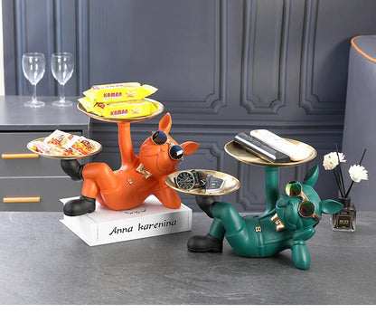 Bulldog Animal Figurines Cool Dog Statue