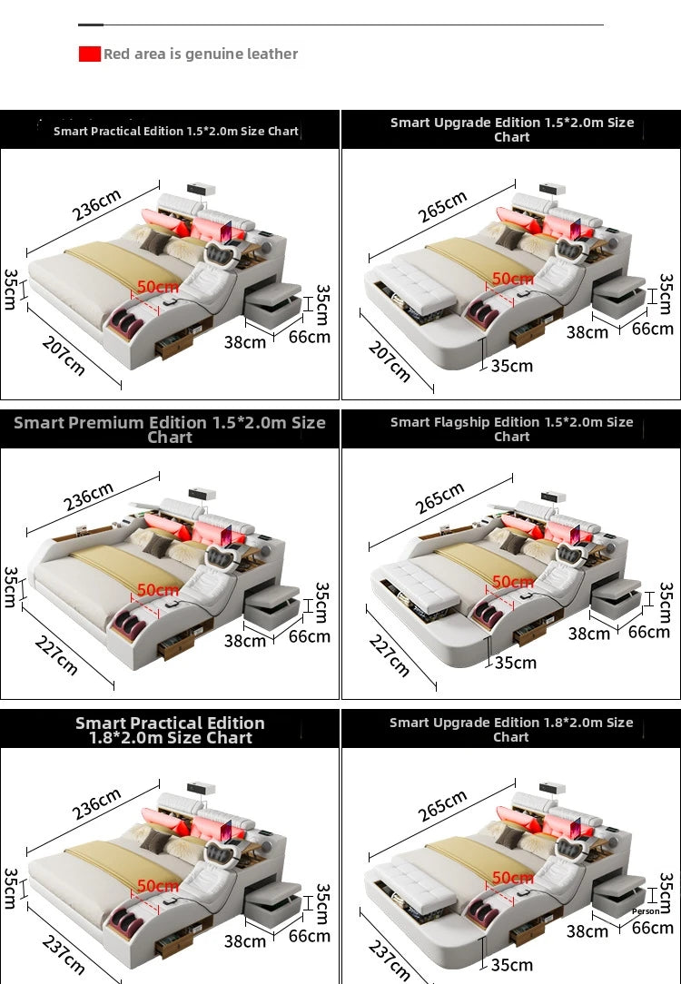 Modern minimalist massage leather bed