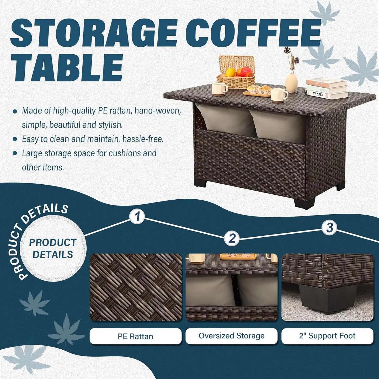 9 Pieces Wicker Patio Furniture Set Outdoor