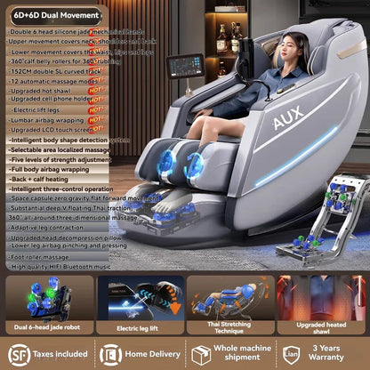 Dual-Core 6D+6D Massage Chair Full Body