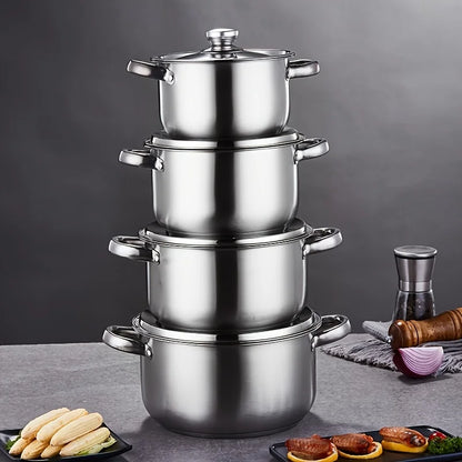 4-Piece Stainless Steel Pot Set