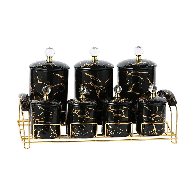 Marbled Ceramic Storage Jar