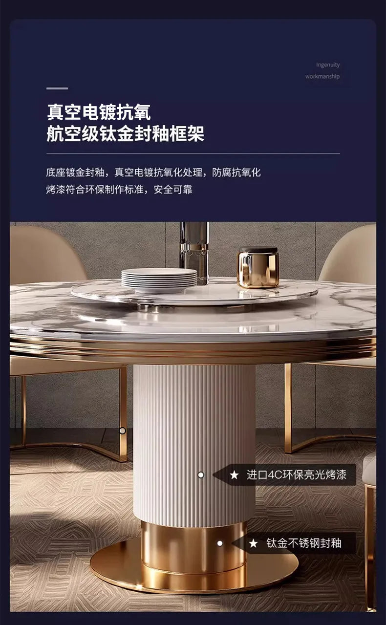 Modern restaurant marble round dining table