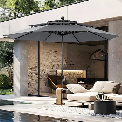 10ft Patio Umbrella Outdoor 3 Tier Vented