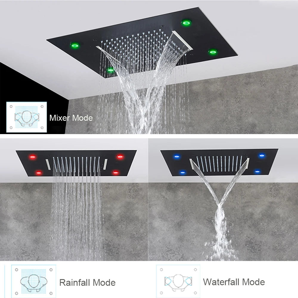 Rainfall Waterfall Single Shower Head Concealed