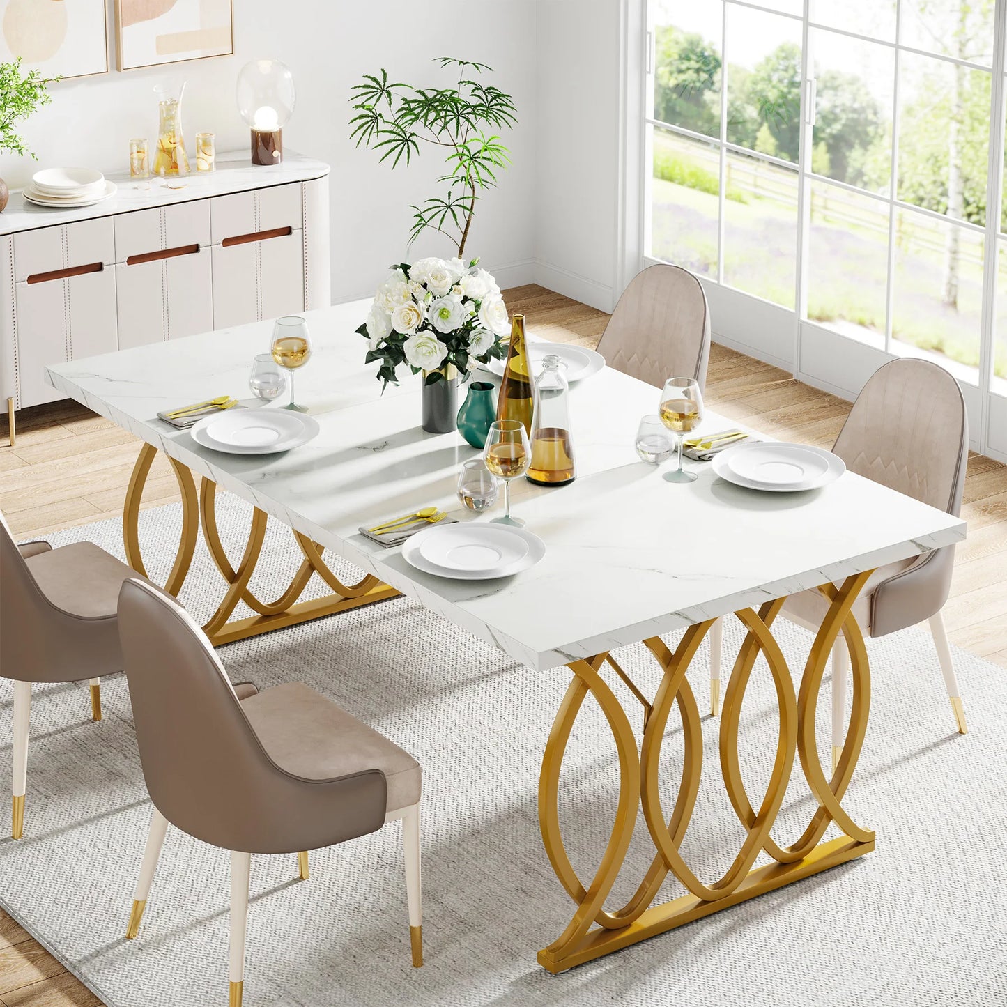 Tribesigns 63-Inch Rectangular Dining Table