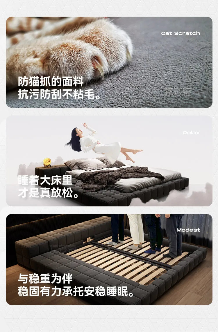 king size minimalist bed 2 people 180x200cm