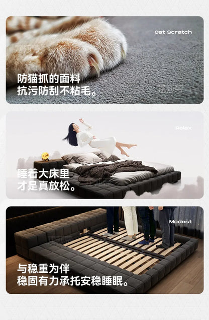 king size minimalist bed 2 people 180x200cm