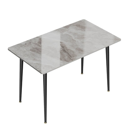 High Gloss 4-6 Seat Rectangular Marble Dining Table