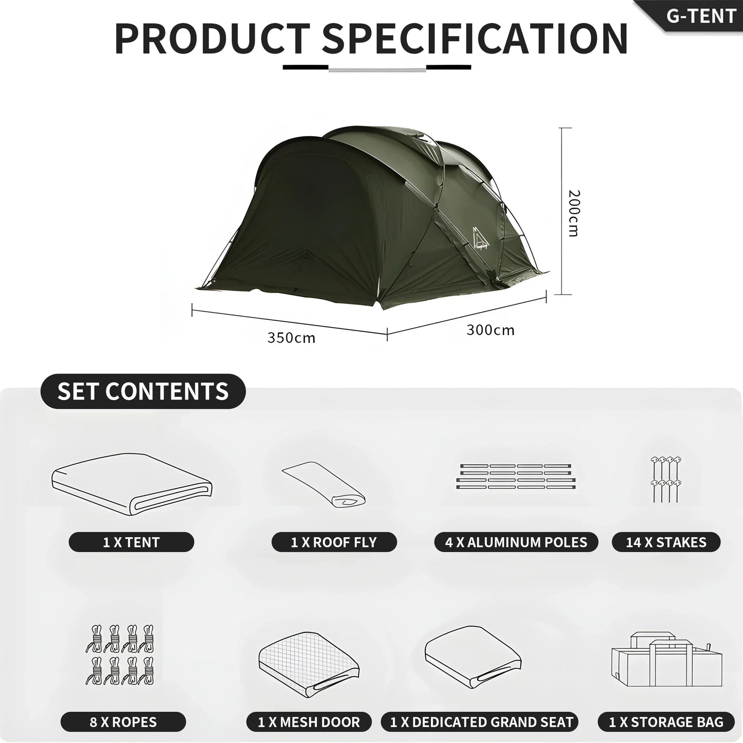Tenplay 4-6 Person Large Dome 11kg Tent
