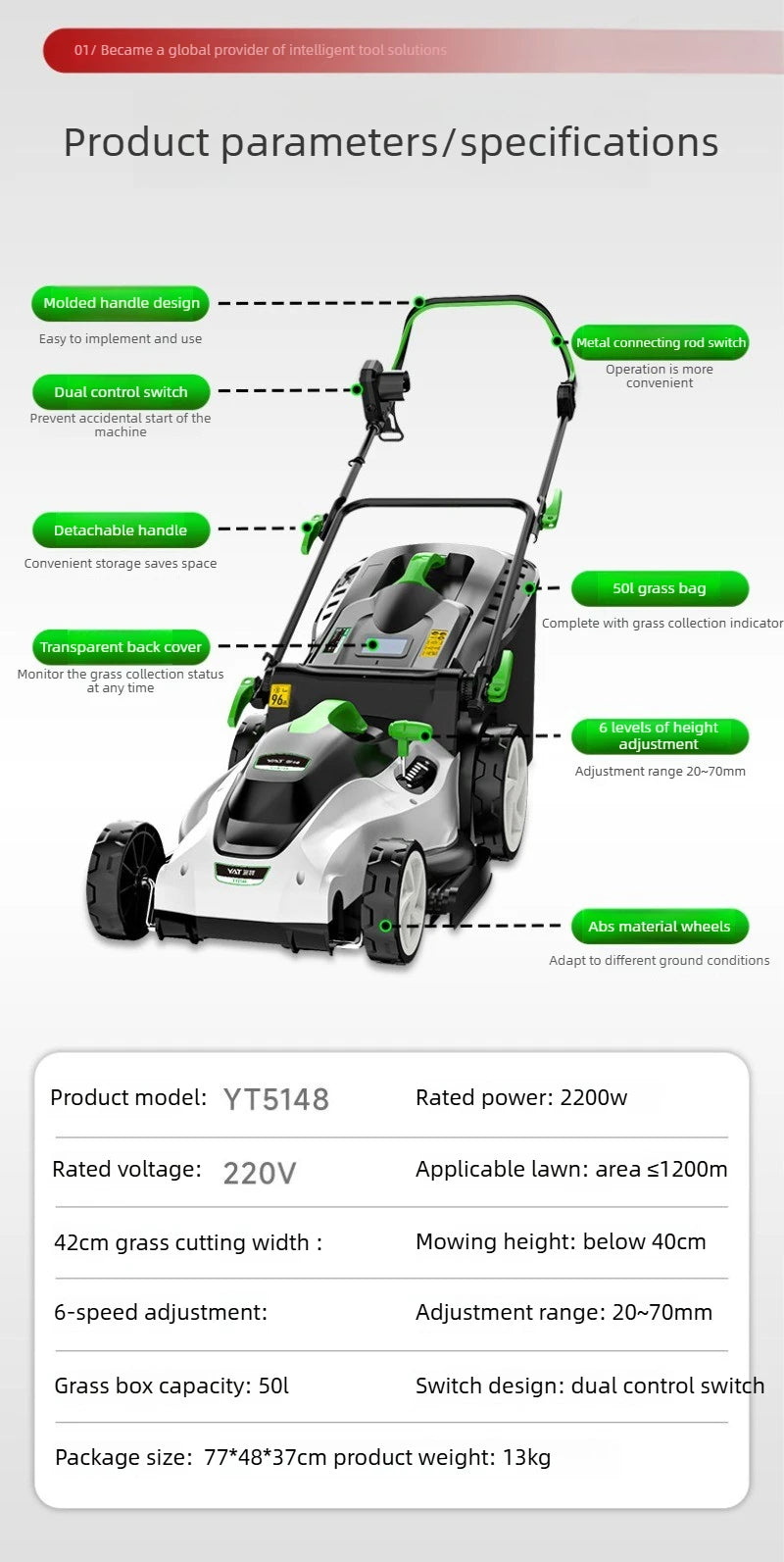 New Type Electric Walk Behind Push Lawn Mower