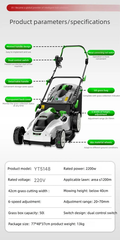 New Type Electric Walk Behind Push Lawn Mower