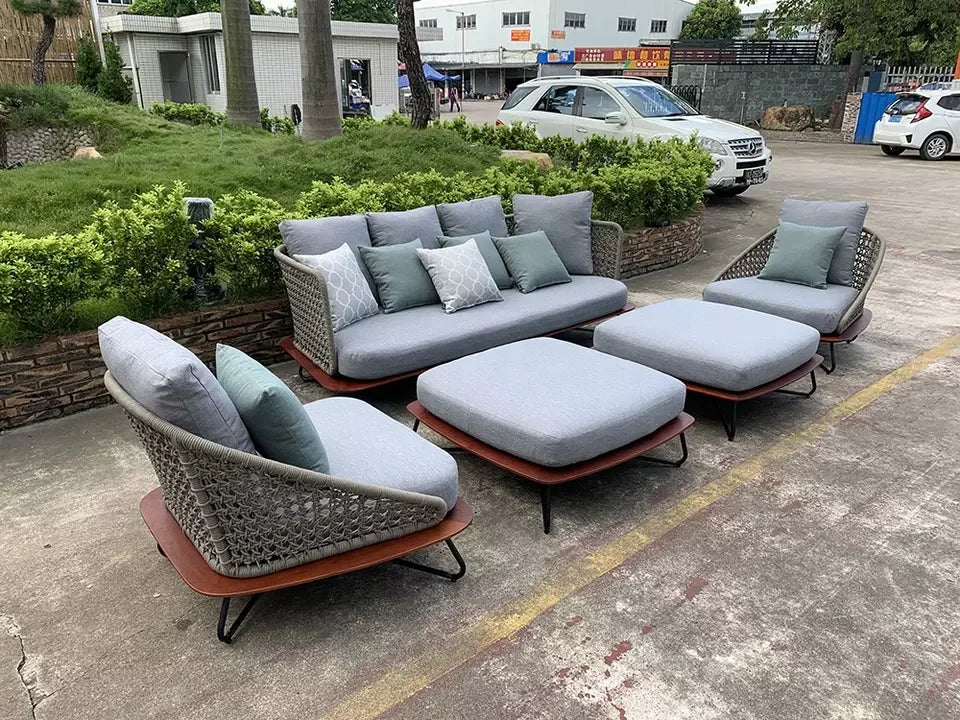 Wood Frame Sofas High Density Sponge Sofa Set
