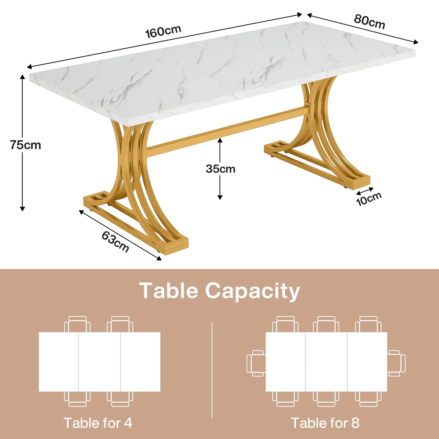Tribesigns 63-Inch Rectangular Dining Table
