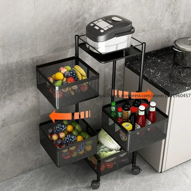 Kitchen Rotatable Fruit Vegetable Shelf