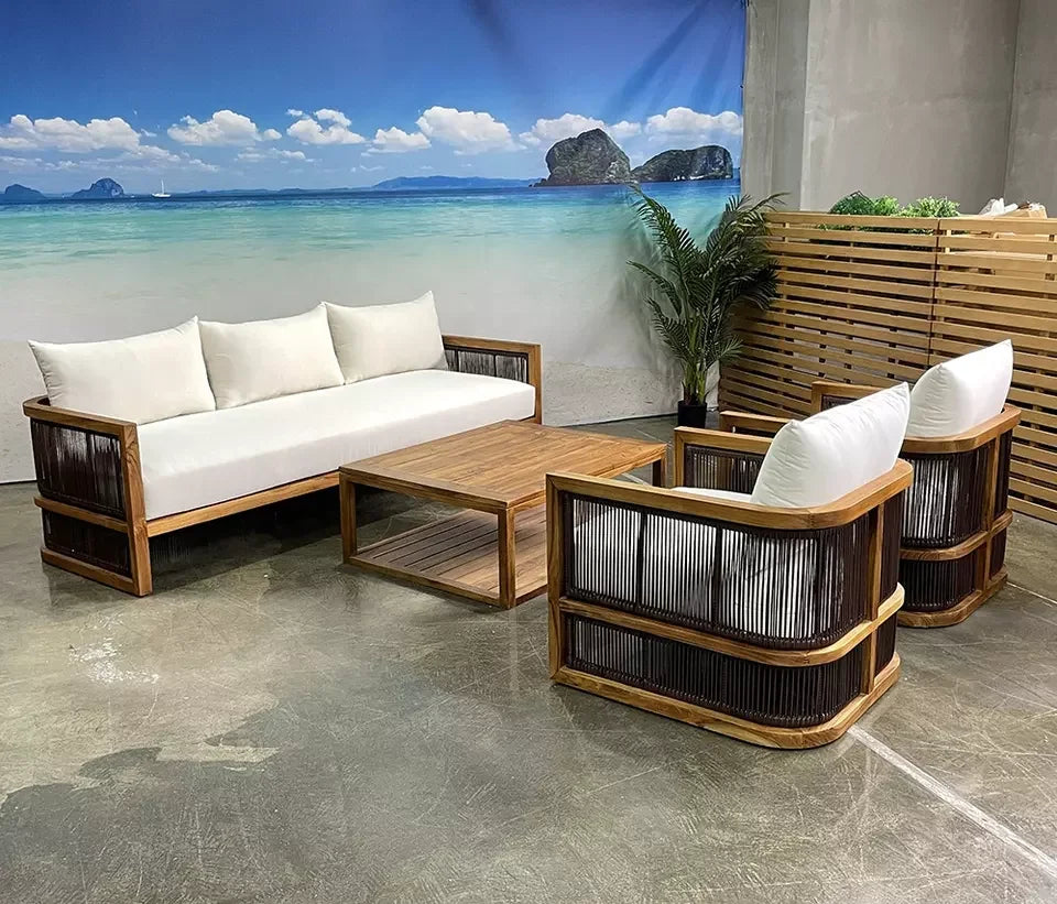 Wood Frame Sofas High Density Sponge Sofa Set