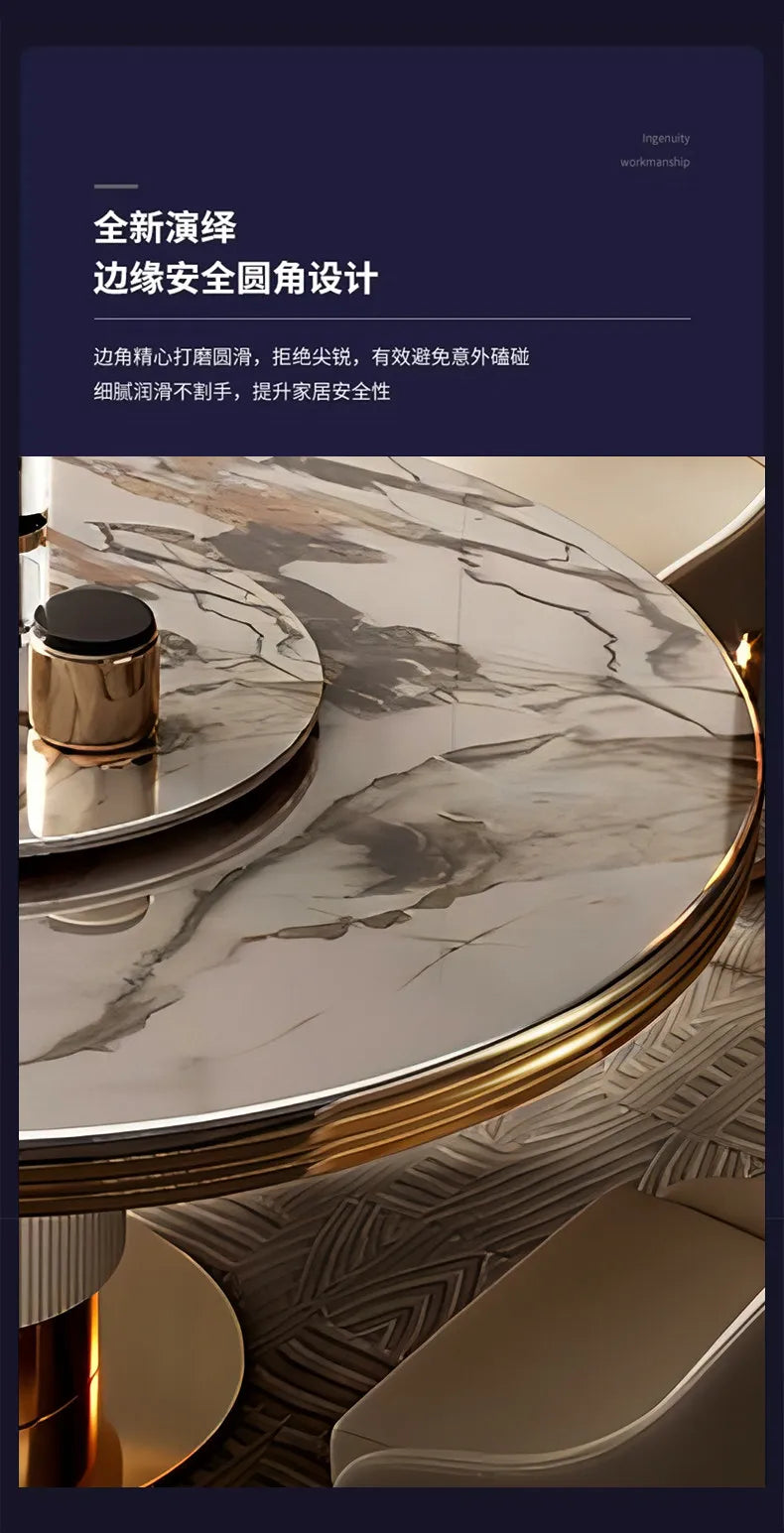 Modern restaurant marble round dining table