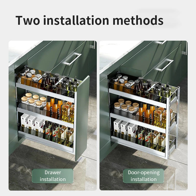 Kitchen Cabinet Drawer Seasoning Storage