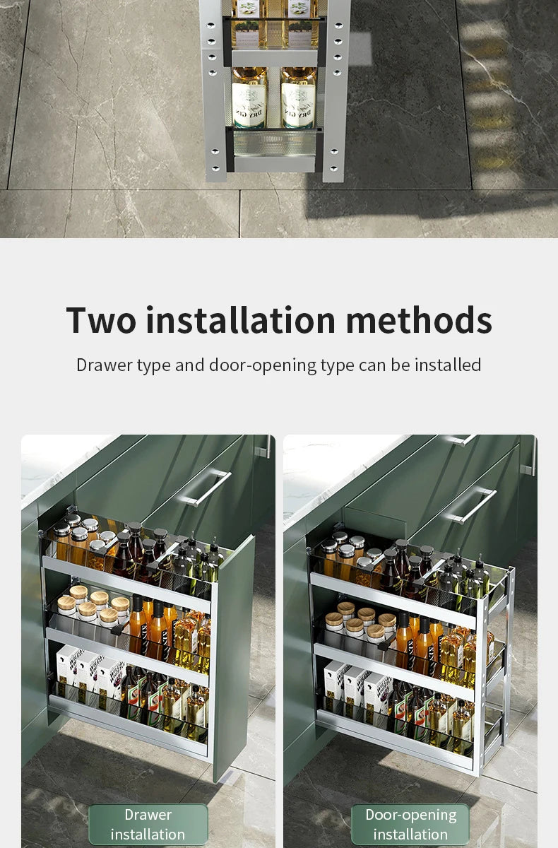 Kitchen Cabinet Drawer Seasoning Storage
