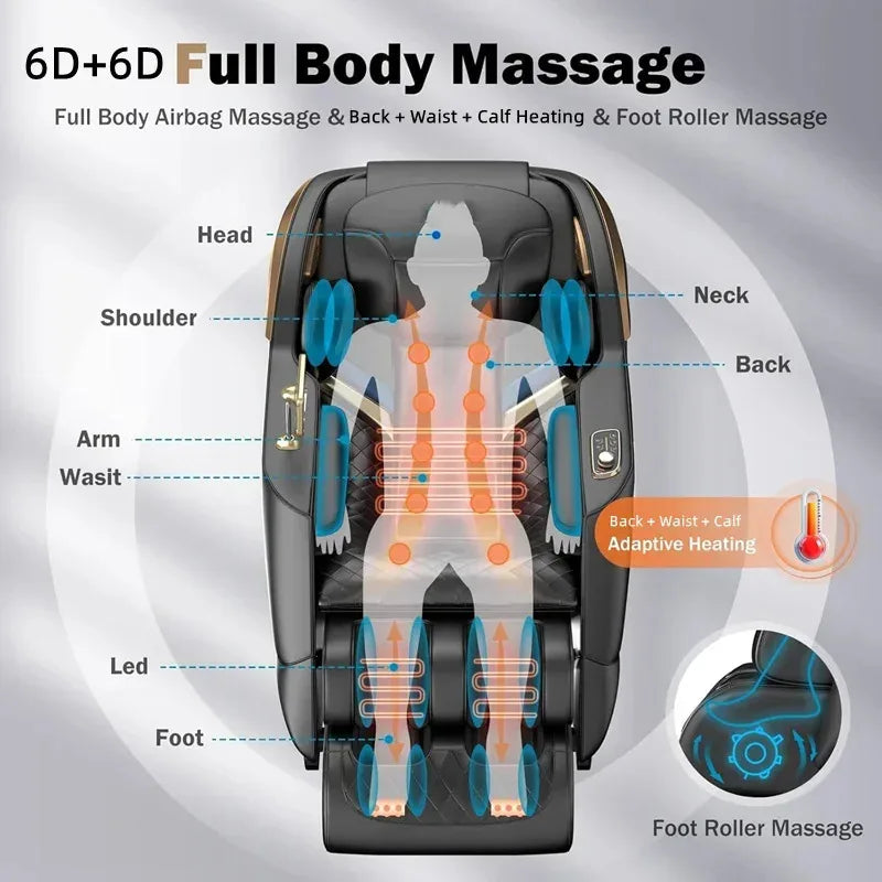 Dual-Core 6D+6D Massage Chair Full Body