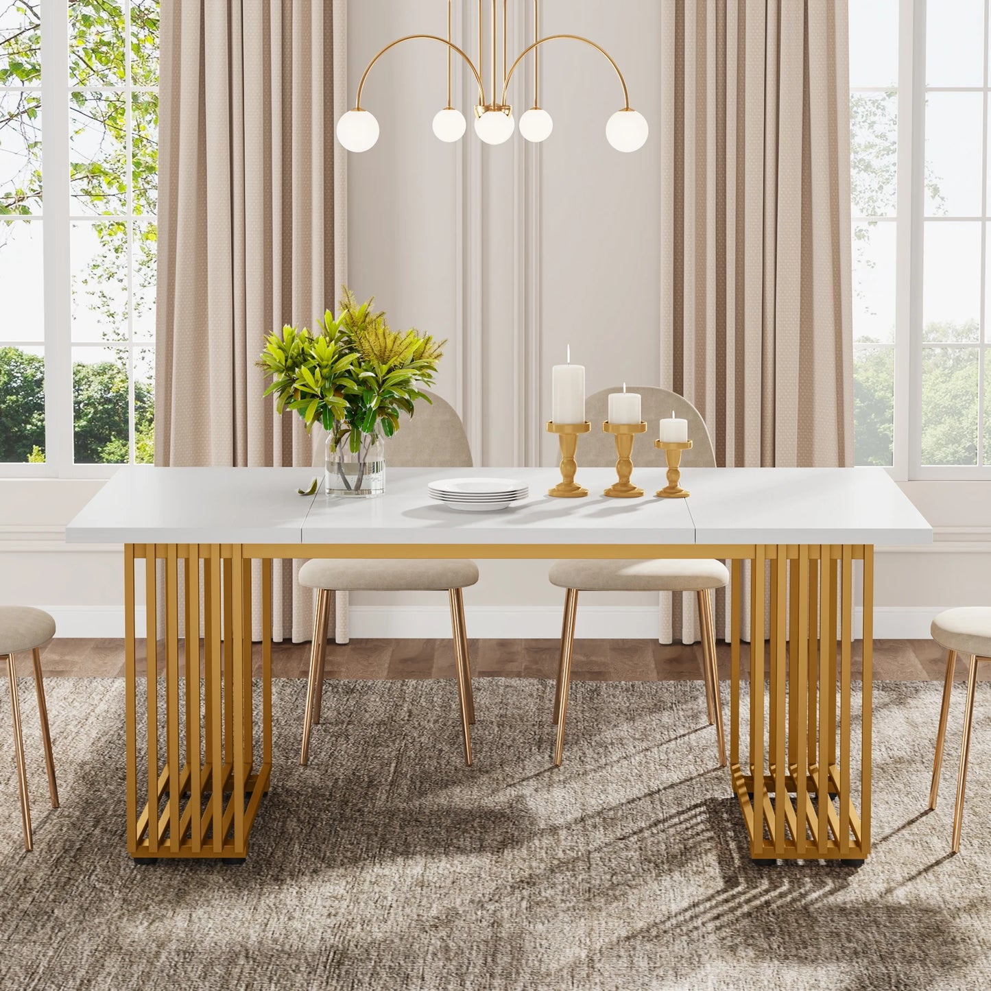Tribesigns 63-Inch Rectangular Dining Table