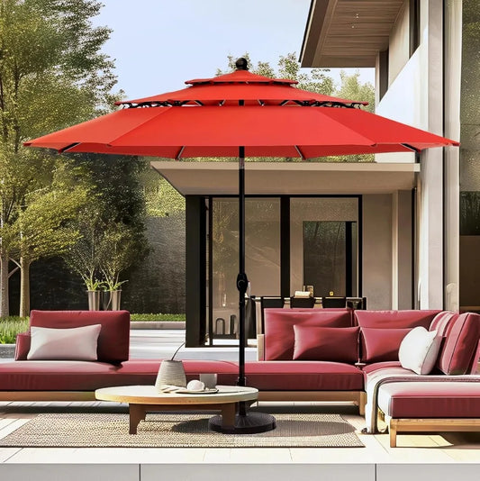 10ft Patio Umbrella Outdoor 3 Tier Vented