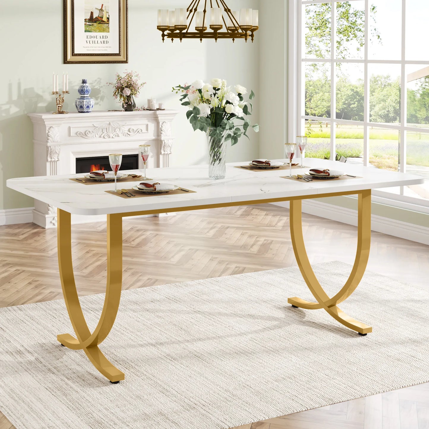 Tribesigns 63-Inch Rectangular Dining Table