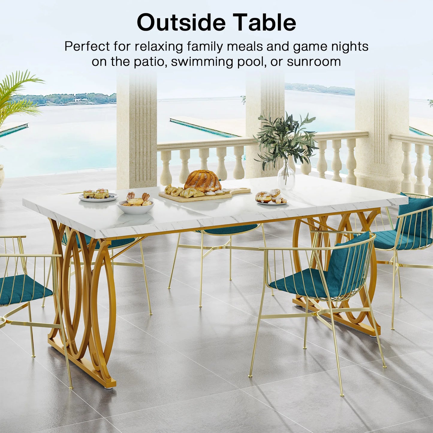 Tribesigns 63-Inch Rectangular Dining Table