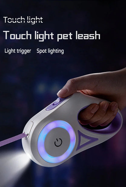 LED Retractable Dog Leash with light for Puppies