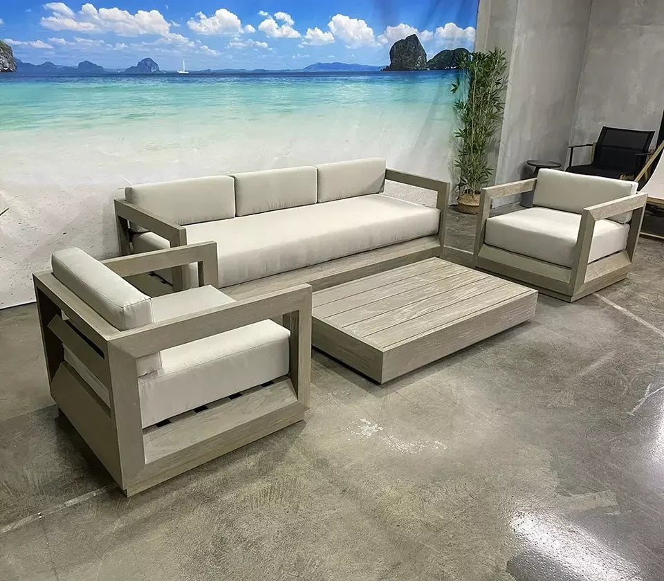 Wood Frame Sofas High Density Sponge Sofa Set