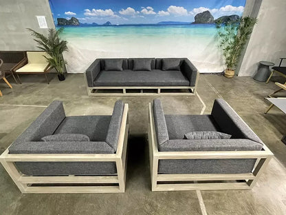 Wood Frame Sofas High Density Sponge Sofa Set