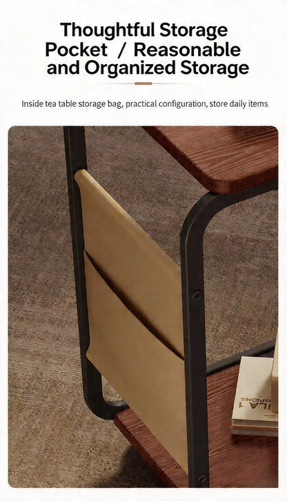 C Shaped Side Table 2-Tier Open Storage
