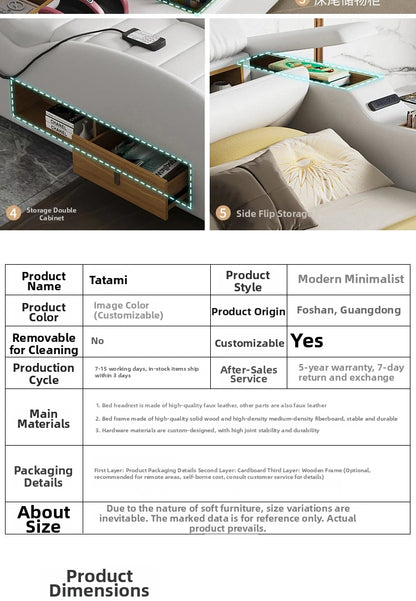 Modern minimalist massage leather bed