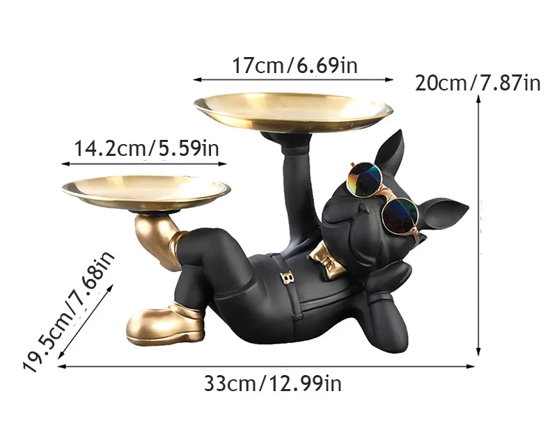 Bulldog Animal Figurines Cool Dog Statue