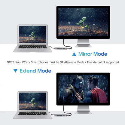 6 Ports USB C Hub to 4K HDMI-Compatible