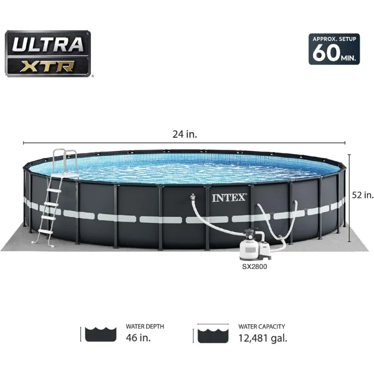 Above Ground Swimming Pool Set 24ft x 52in