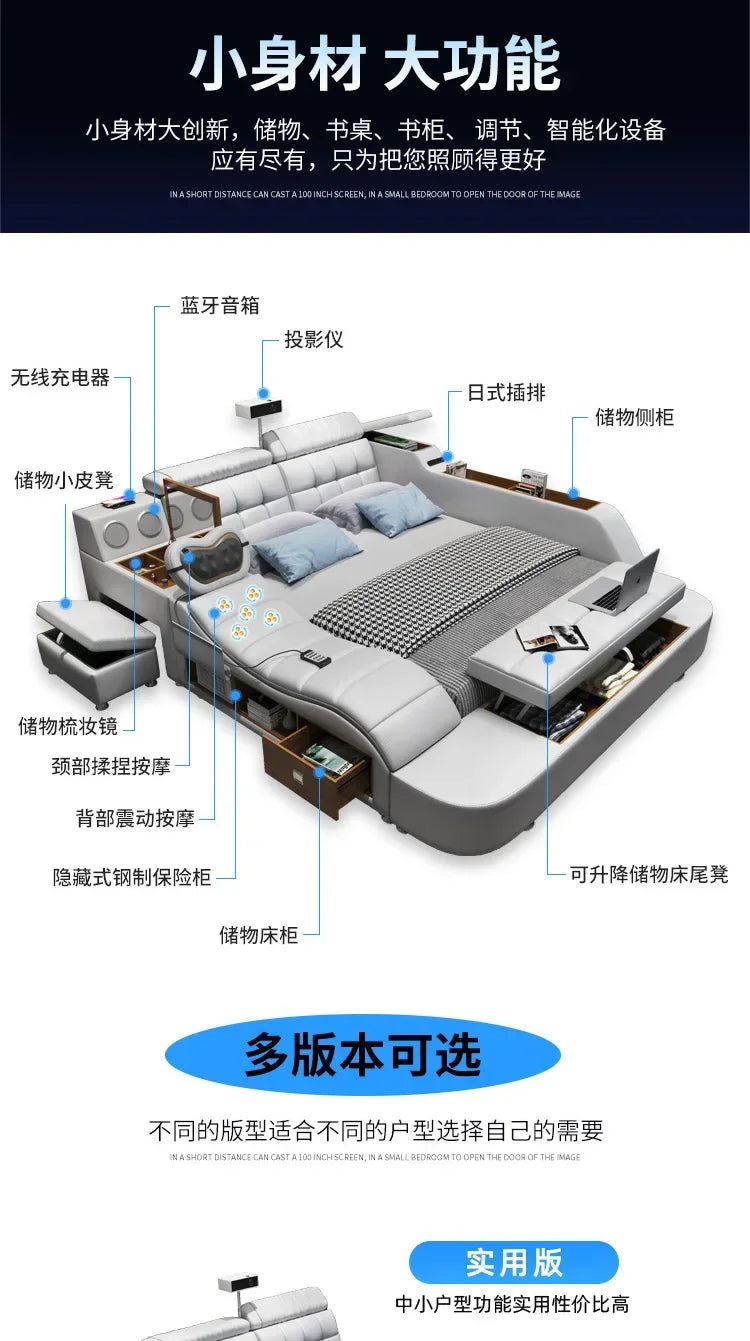 Modern Master Double Bed Multifonction
