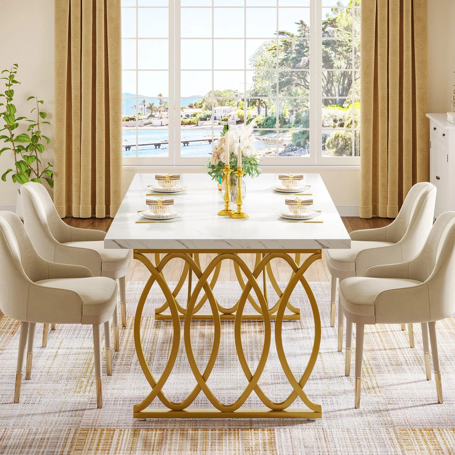 Tribesigns 63-Inch Rectangular Dining Table