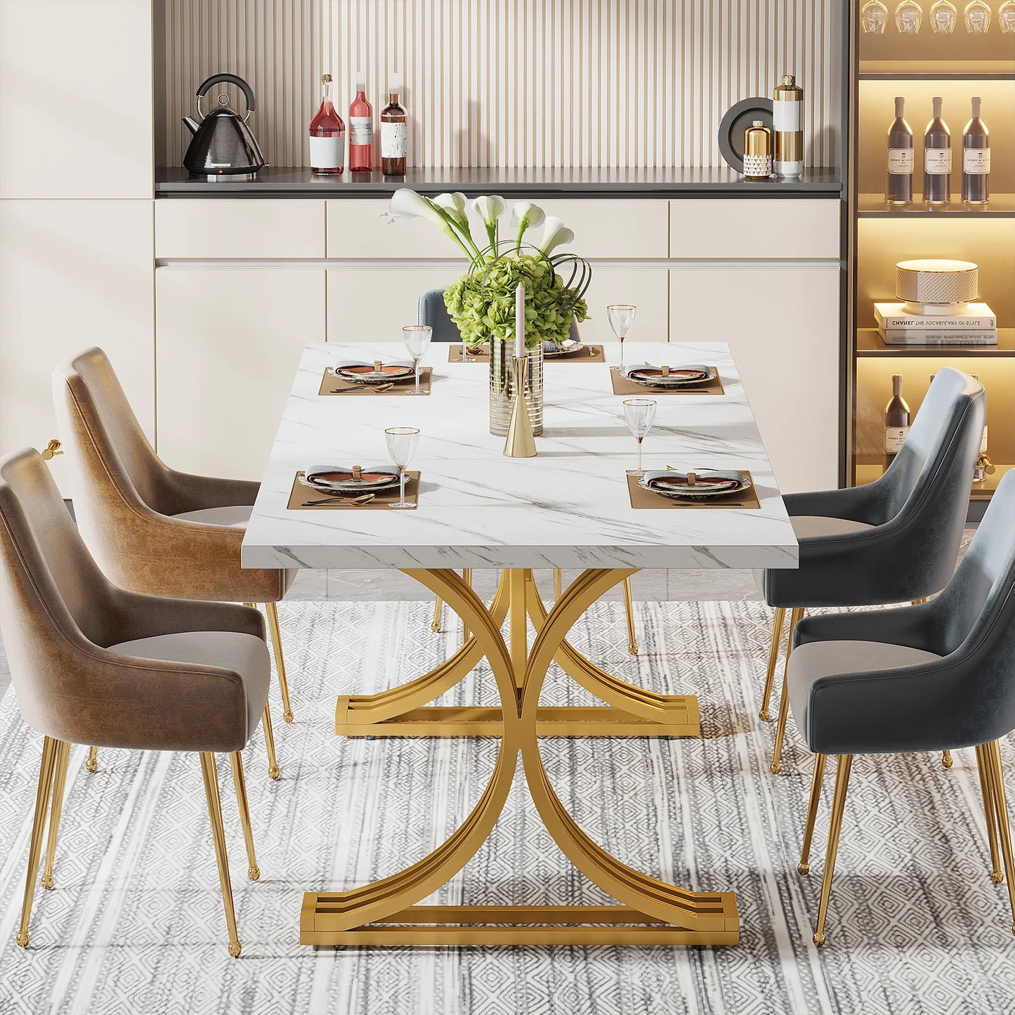 Tribesigns 63-Inch Rectangular Dining Table