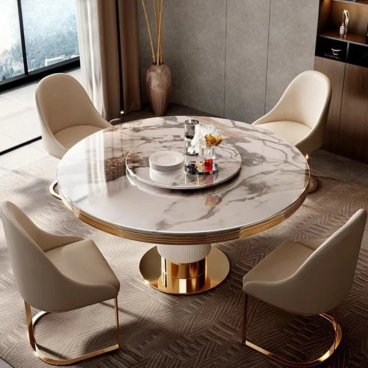 Modern restaurant marble round dining table