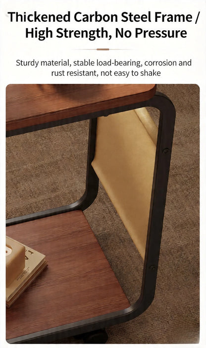 C Shaped Side Table 2-Tier Open Storage