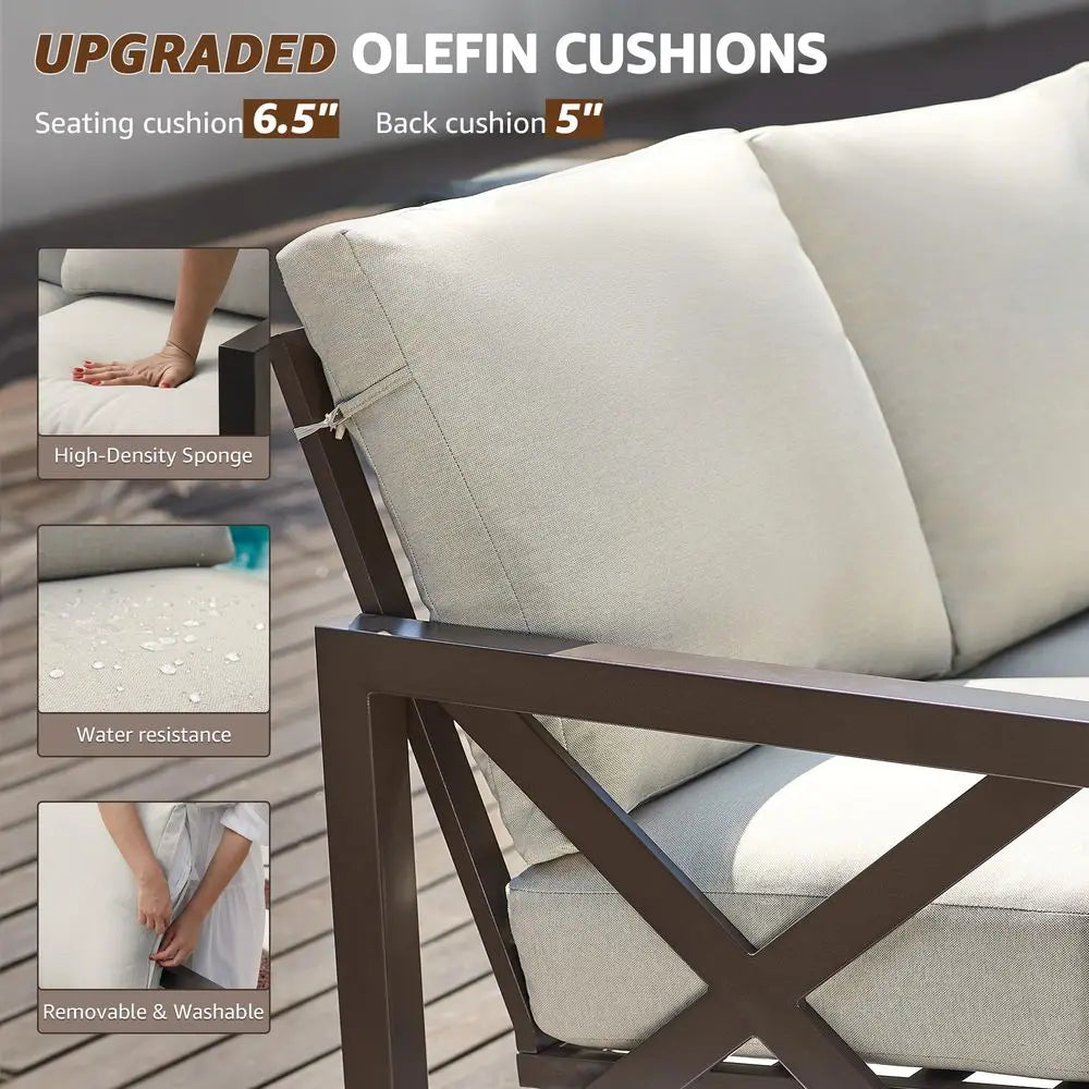 4 Pieces Patio Furniture Sets,Outdoor Sectional