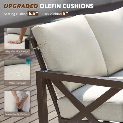 4 Pieces Patio Furniture Sets,Outdoor Sectional
