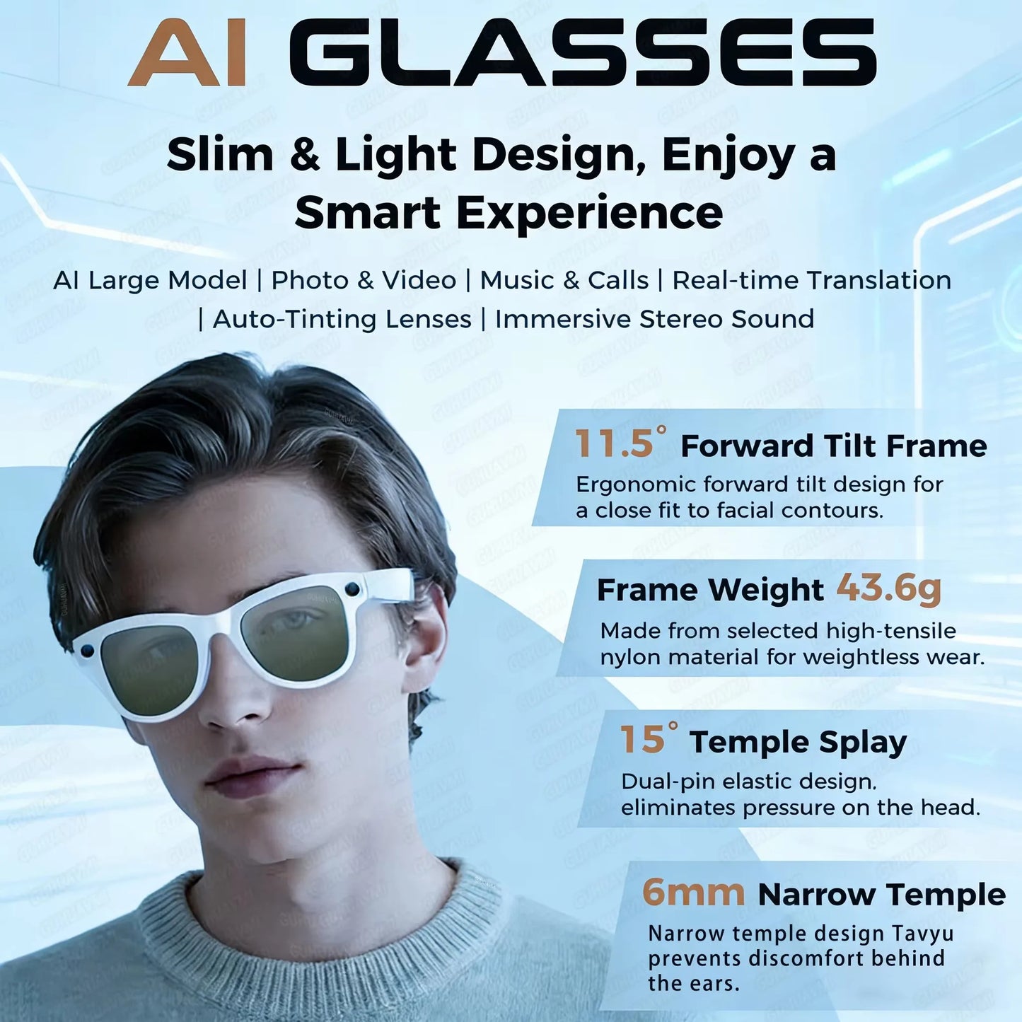 2026 Ultra AI Smart Glasses 800W HD Camera
