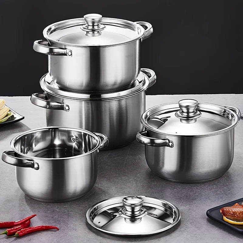 4-Piece Stainless Steel Pot Set