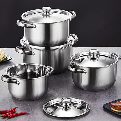 4-Piece Stainless Steel Pot Set