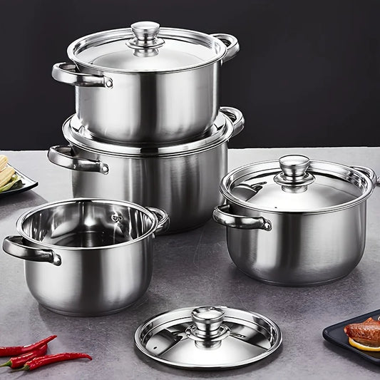 4-Piece Stainless Steel Pot Set